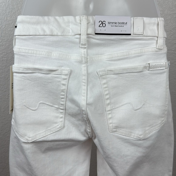 7 For All Mankind Kimmie Mid-Rise Stretch Boot-Cut Jeans In White Size 26 NTW - Picture 11 of 17